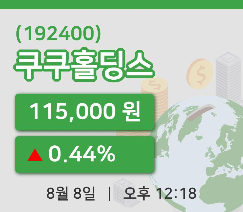 [쿠쿠홀딩스주가] 8일 이시각 현재  115,000원