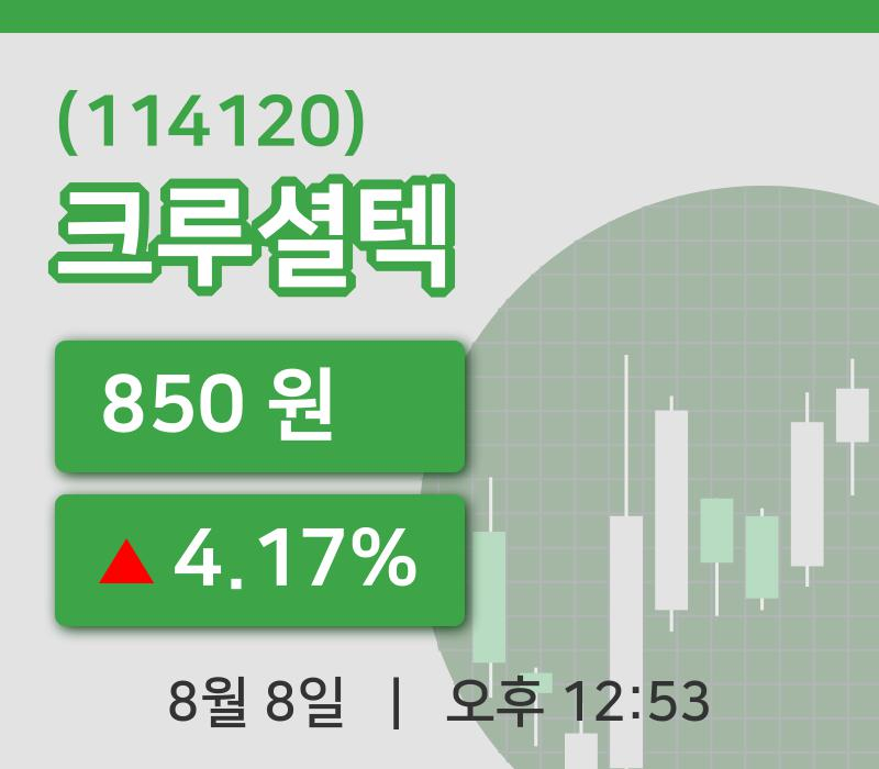 [크루셜텍주가] 8일 이시각 현재  850원