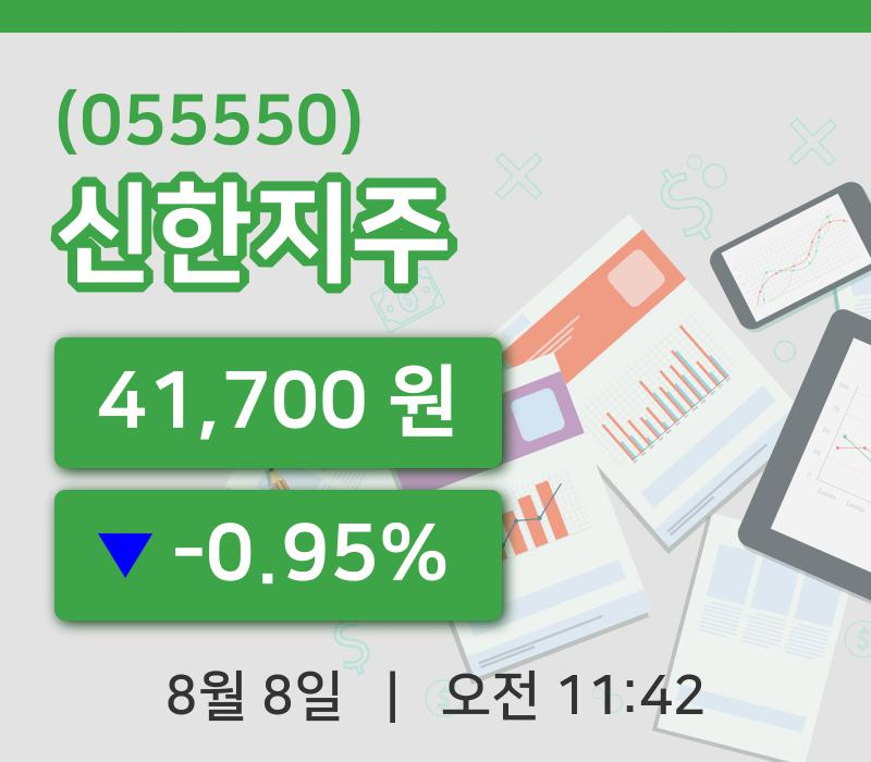 [신한지주주가] 11시 42분 현재 41,700원