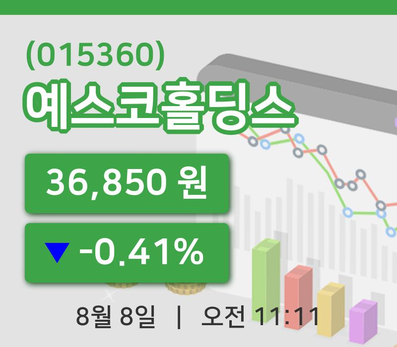 [예스코홀딩스주가] 8일 이시각 현재  36,850원