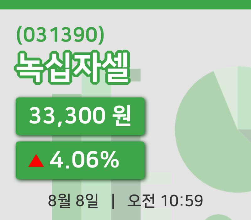 [녹십자셀주가] 8일 10시 59분 현재 33,300원