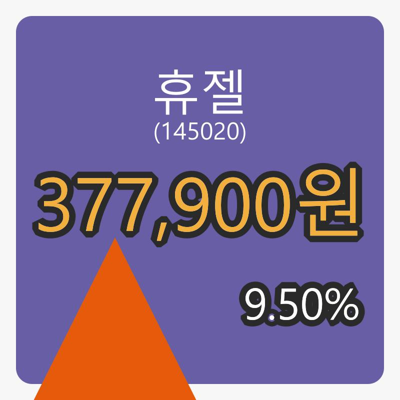 8일 휴젤장종주가 377,900원, 9.50프로 변동..
