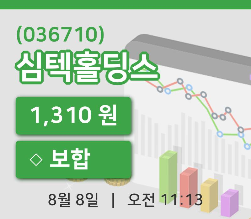 [심텍홀딩스주가] 11시 13분 현재 1,310원