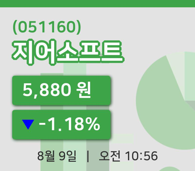 [지어소프트주가] 9일 이시각 현재  5,880원
