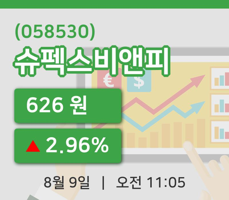 [슈펙스비앤피주가] 11시 05분 현재 626원