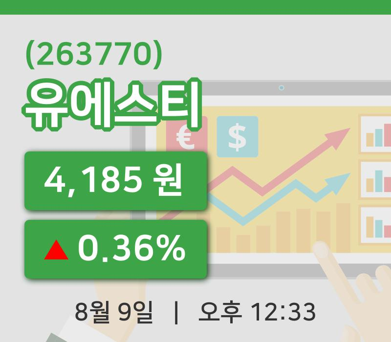 [유에스티주가] 12시 33분 현재 4,185원