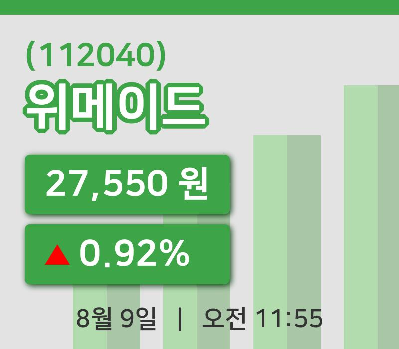 [위메이드주가] 11시 55분 현재 27,550원