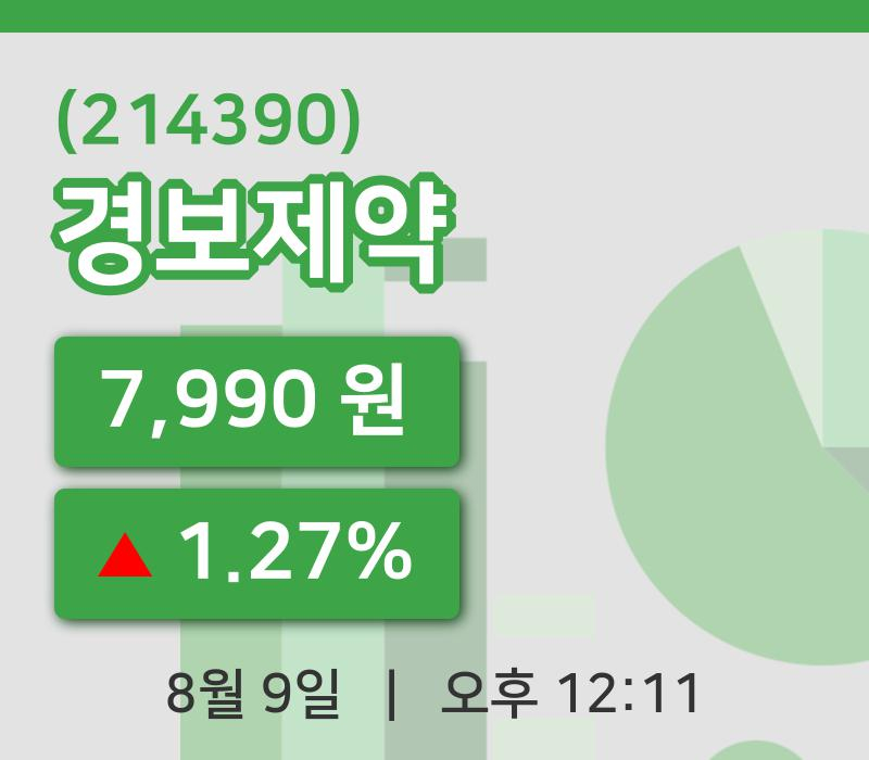 [경보제약주가] 9일 이시각 현재  7,990원