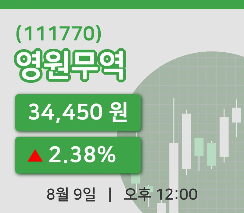 [영원무역주가] 12시 00분 현재 34,450원