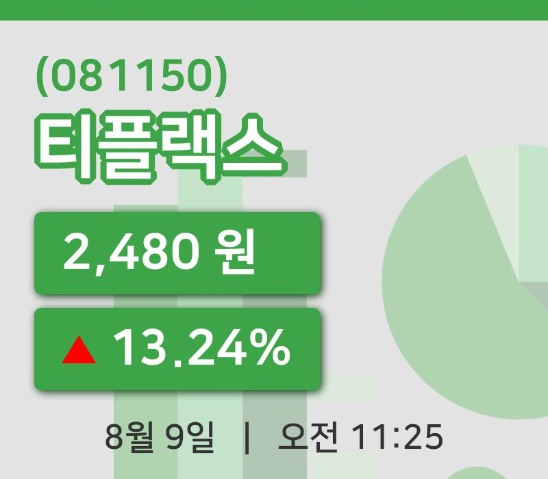 [티플랙스주가] 9일 11시 25분 현재 2,480원