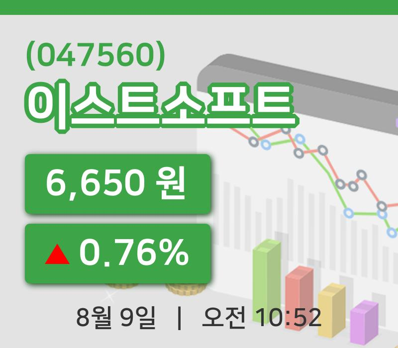 [이스트소프트주가] 9일 이시각 현재  6,650원