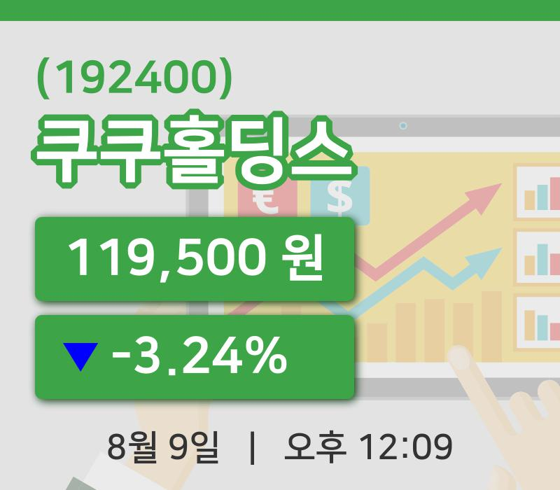 [쿠쿠홀딩스주가] 12시 09분 현재 119,500원