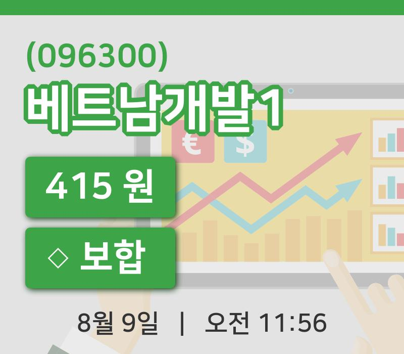 [베트남개발1주가] 9일 이시각 현재  415원