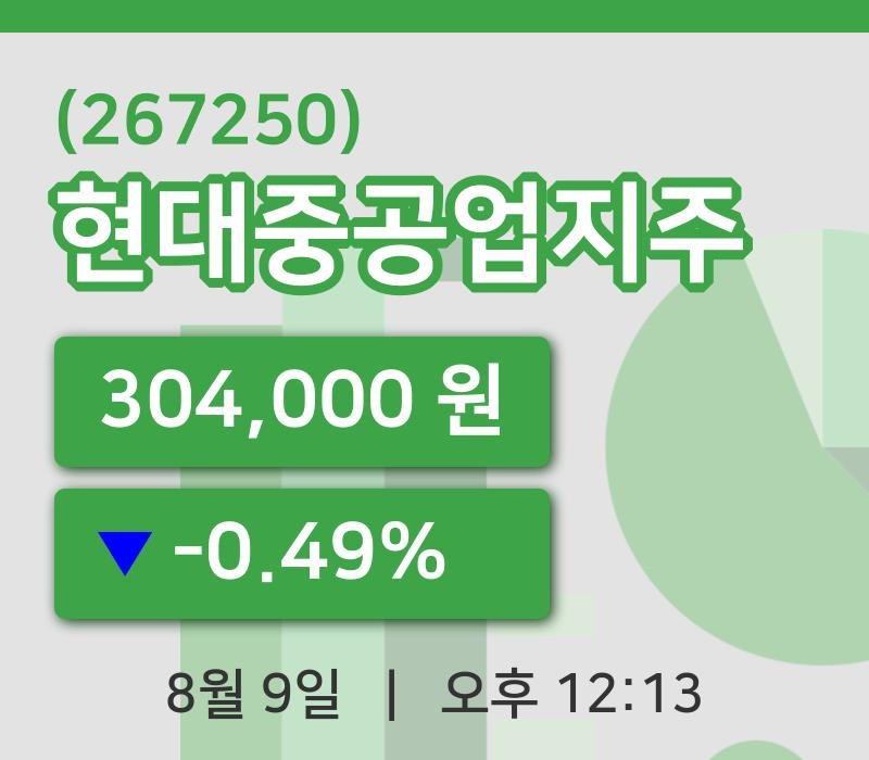 [현대중공업지주주가] 12시 13분 현재 304,000원