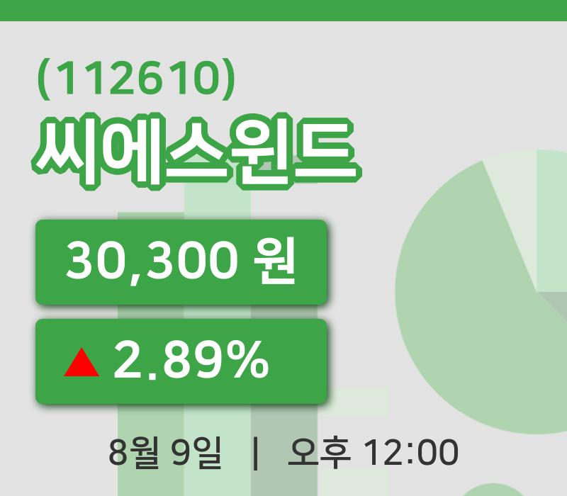[씨에스윈드주가] 9일 이시각 현재  30,300원