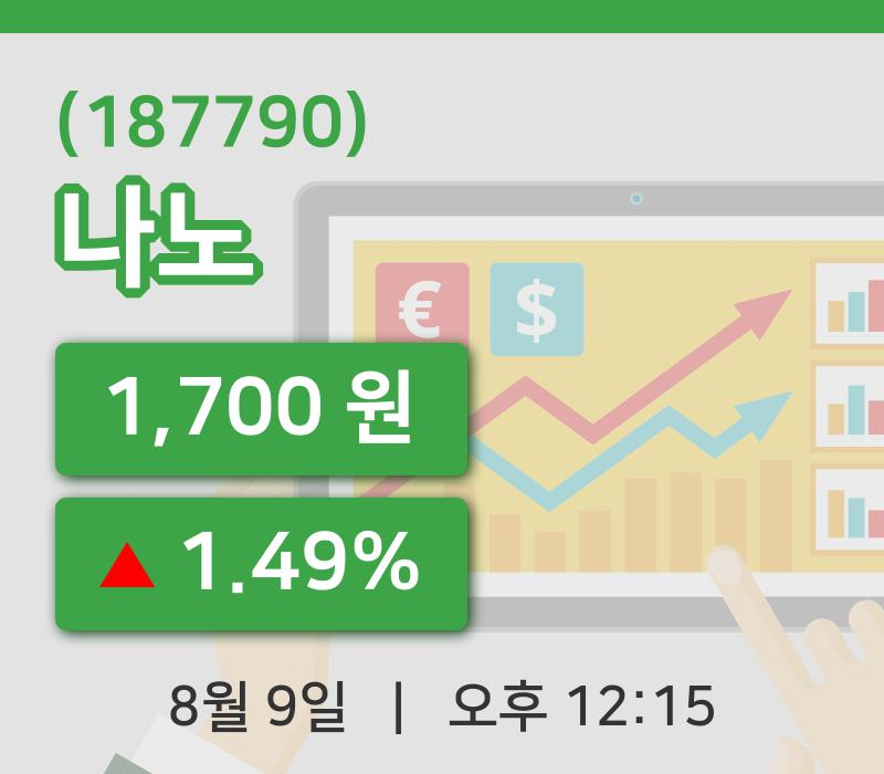 [나노주가] 9일 12시 15분 현재 1,700원