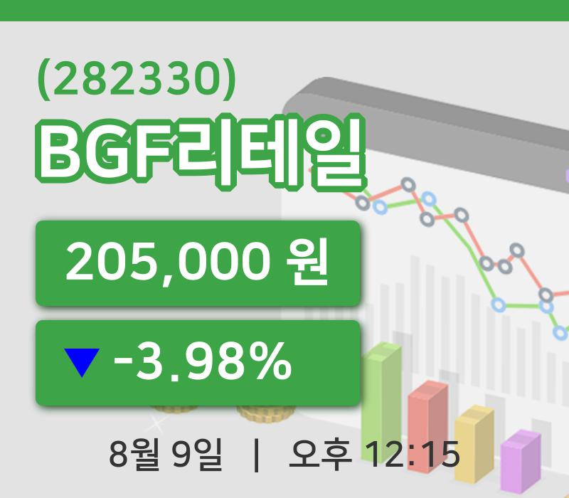 [BGF리테일주가] 9일 이시각 현재  205,000원