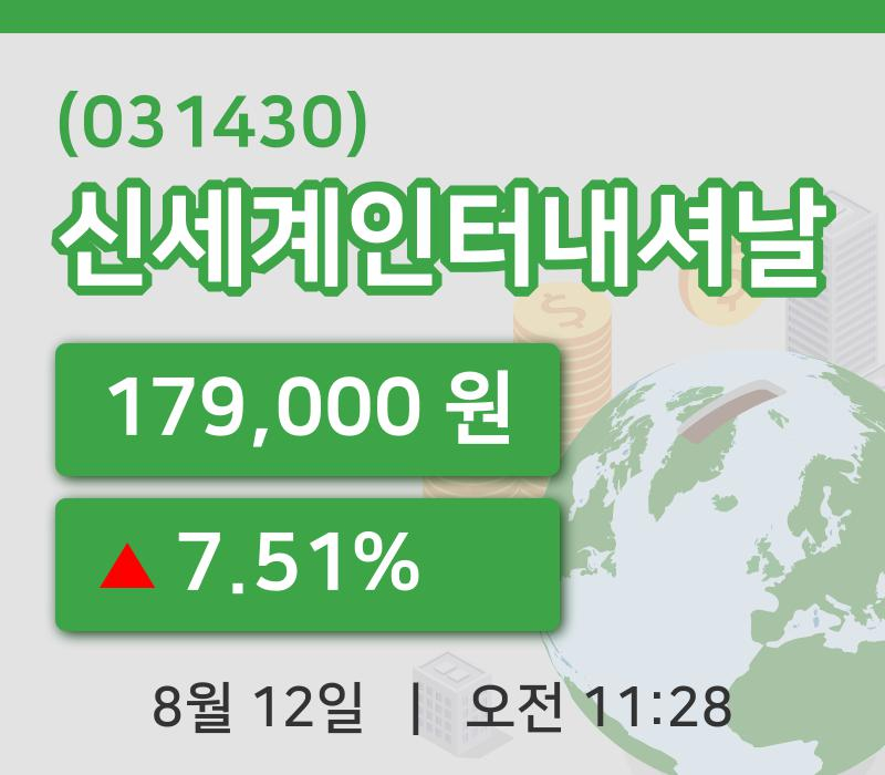 [신세계인터내셔날주가] 12일 11시 28분 현재 179,000원