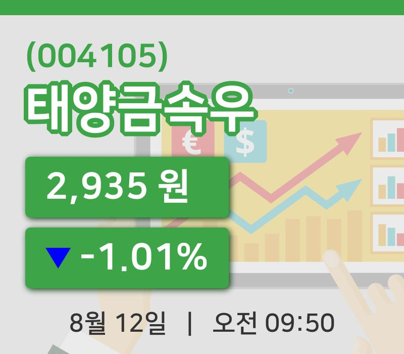[태양금속우주가] 12일 이시각 현재  2,935원
