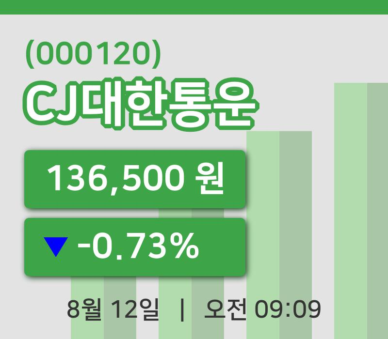 [CJ대한통운주가] 12일 9시 09분 현재 136,500원