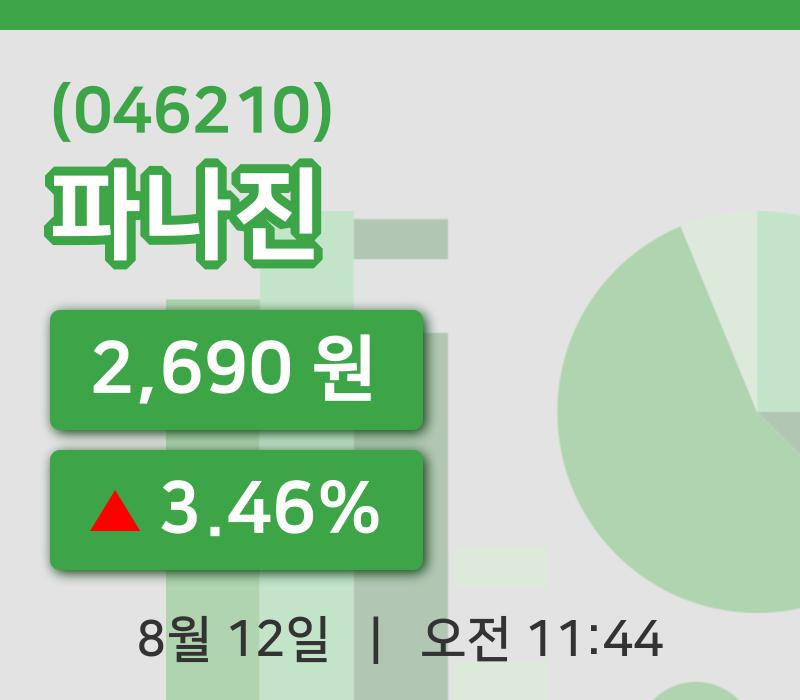 [파나진주가] 11시 44분 현재 2,690원