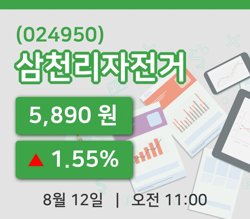 [삼천리자전거주가] 12일 이시각 현재  5,890원