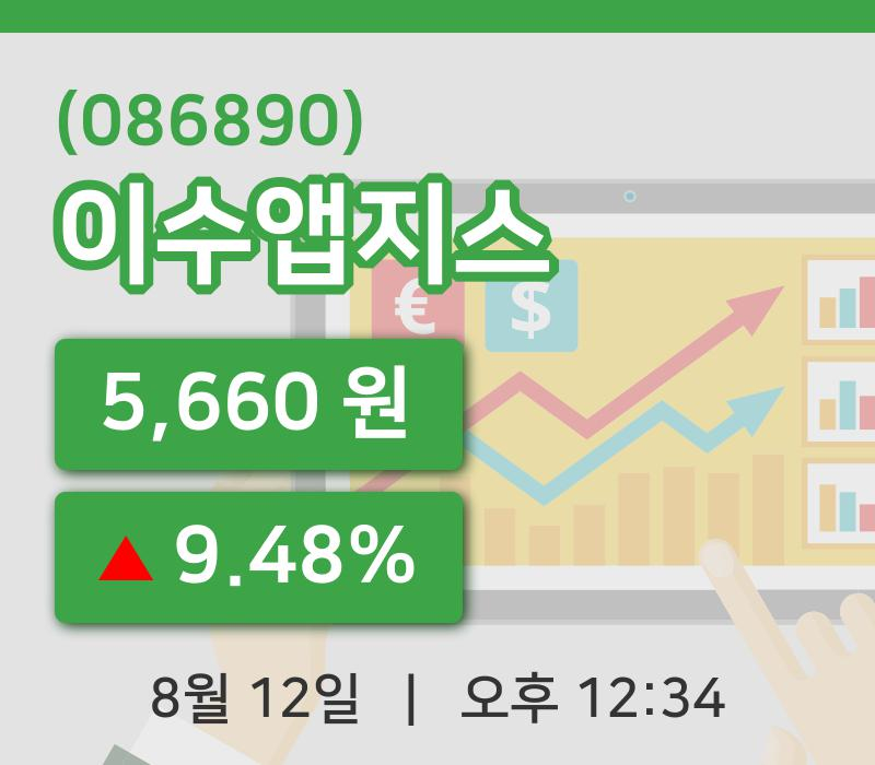 [이수앱지스주가] 12일 이시각 현재  5,660원