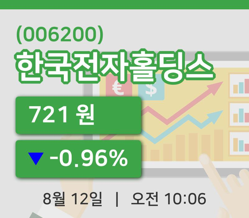 [한국전자홀딩스주가] 10시 06분 현재 721원