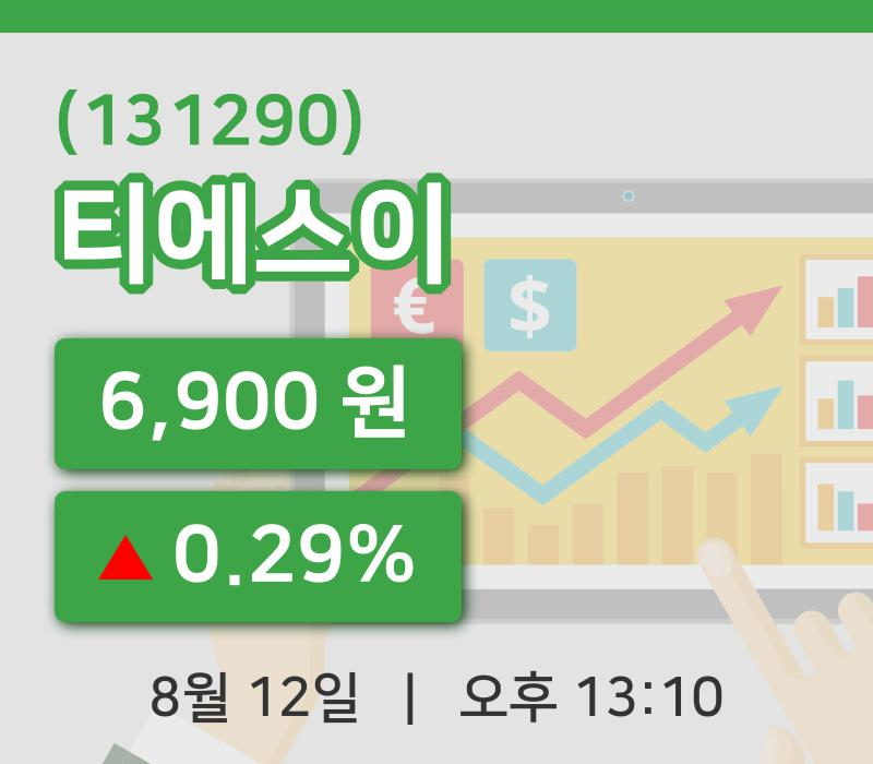 [티에스이주가] 12일 이시각 현재  6,900원