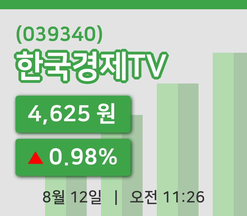 [한국경제TV주가] 12일 이시각 현재  4,625원