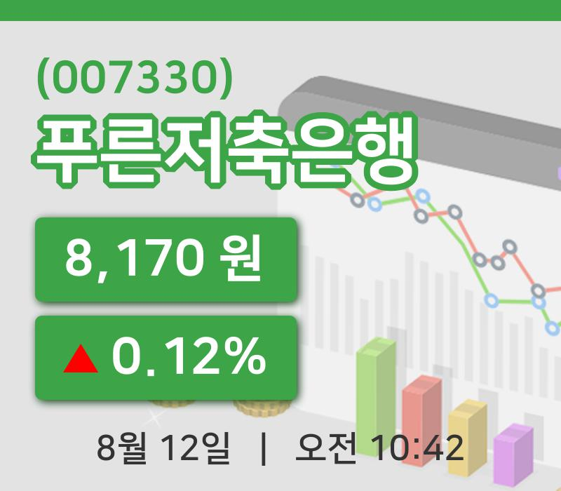 [푸른저축은행주가] 12일 이시각 현재  8,170원
