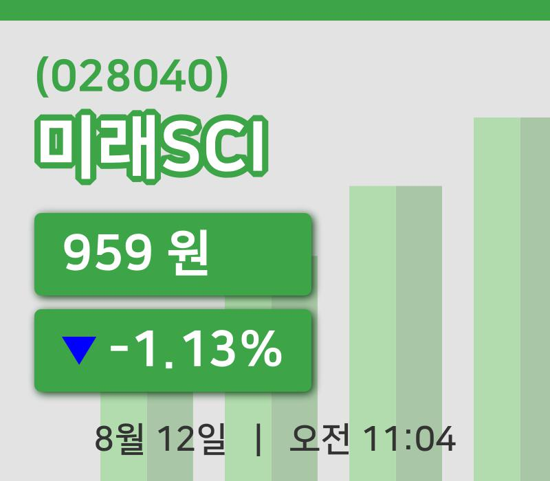 [미래SCI주가] 12일 이시각 현재  959원