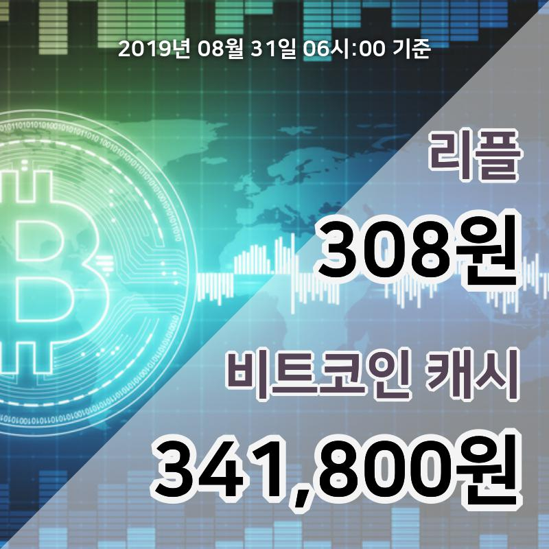 [코인원 시황] 31일 06시 기준 리플 현재가 314원, 비트코인캐시 34만6000원