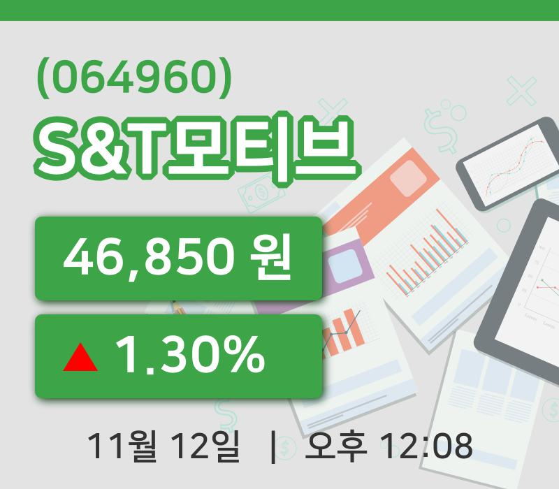 [S&T모티브주가] 12일 12시 08분 현재 46,850원