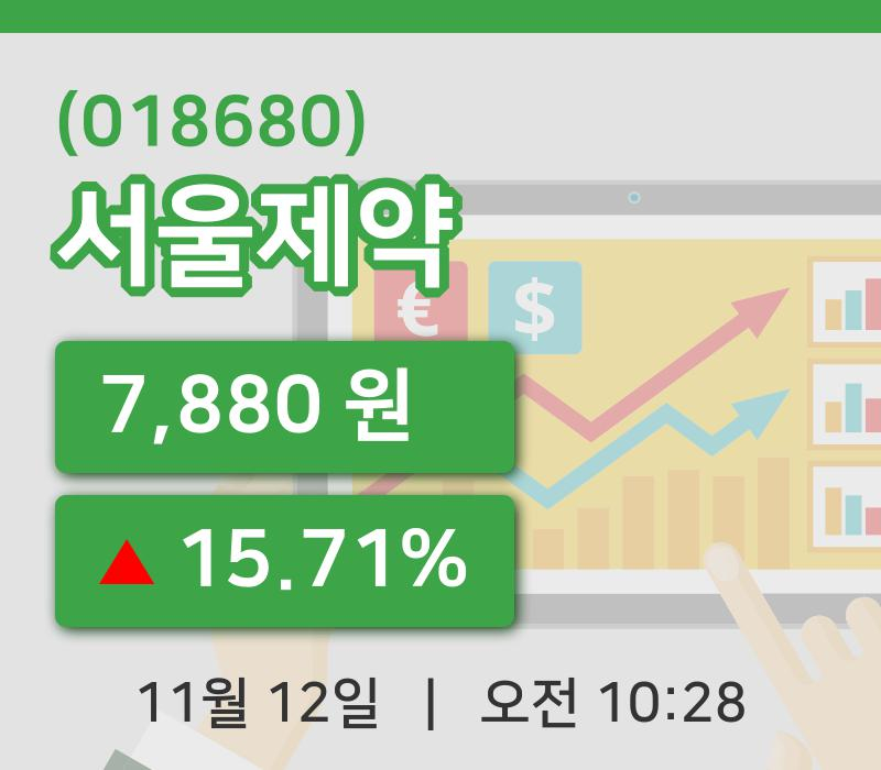 [서울제약주가] 10시 28분 현재 7,880원