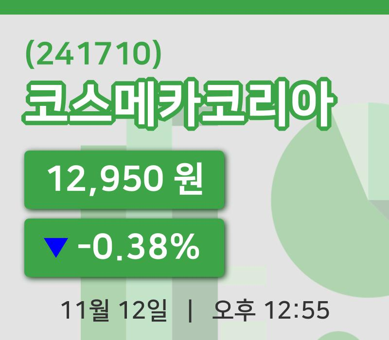 [코스메카코리아주가] 12일 이시각 현재  12,950원