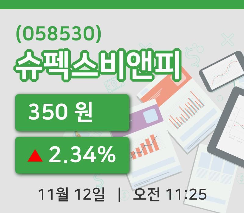 [슈펙스비앤피주가] 12일 11시 25분 현재 350원