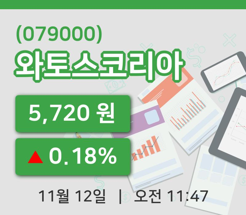 [와토스코리아주가] 12일 11시 47분 현재 5,720원