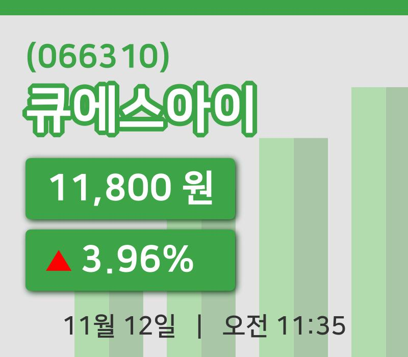 [큐에스아이주가] 11시 35분 현재 11,800원