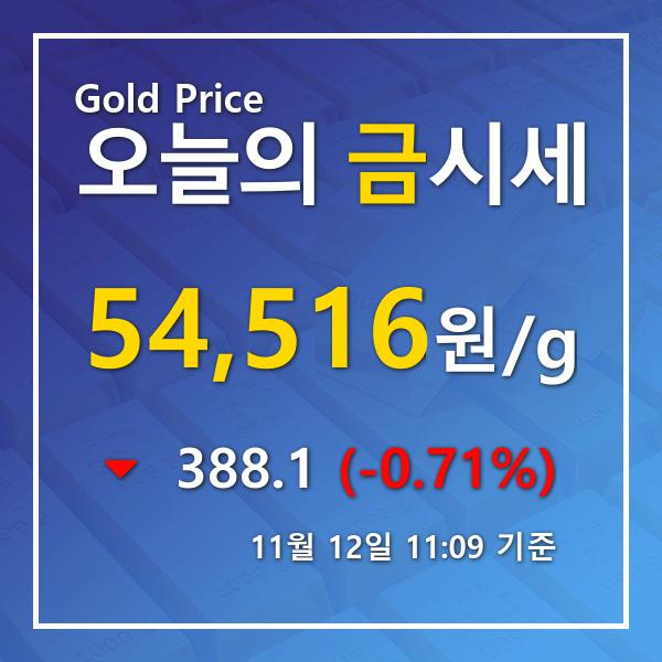 [오늘 금시세] 11월 12일 금값 시세, 소폭 하락 한국금거래소정보 14k금값