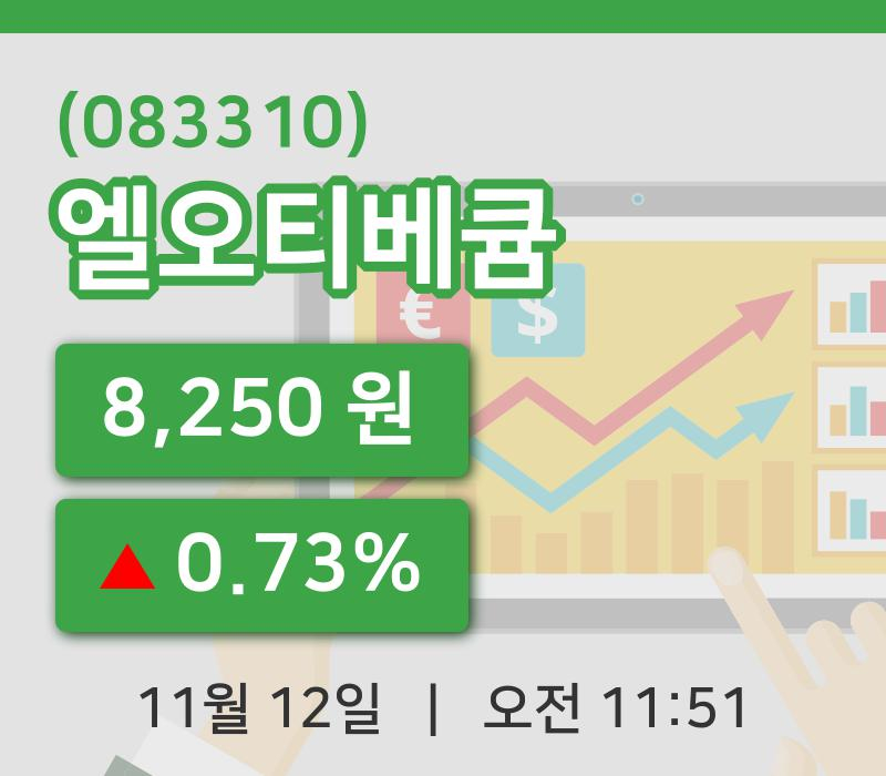 [엘오티베큠주가] 11시 51분 현재 8,250원