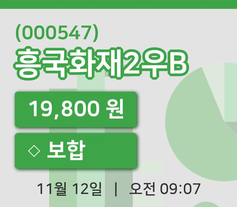 [흥국화재2우B주가] 12일 9시 07분 현재 19,800원