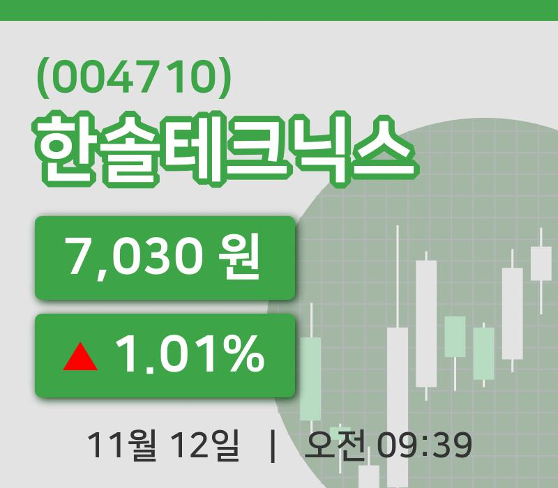 [한솔테크닉스주가] 12일 이시각 현재  7,030원