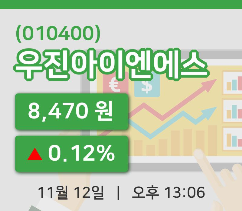 [우진아이엔에스주가] 12일 이시각 현재  8,470원