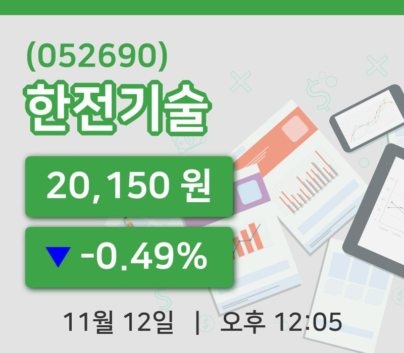 [한전기술주가] 12일 12시 05분 현재 20,150원