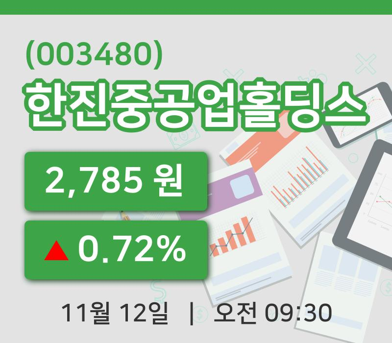 [한진중공업홀딩스주가] 12일 이시각 현재  2,785원