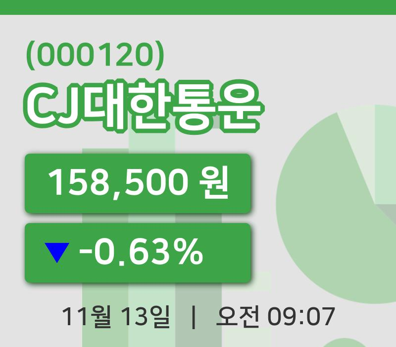 [CJ대한통운주가] 13일 이시각 현재  158,500원