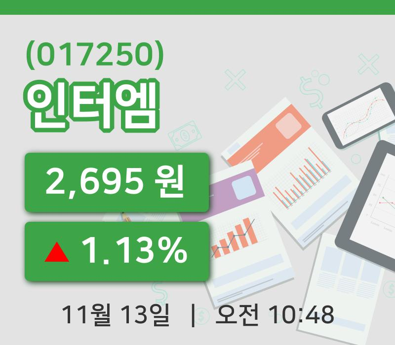 [인터엠주가] 13일 이시각 현재  2,695원