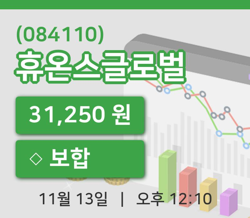 [휴온스글로벌주가] 12시 10분 현재 31,250원