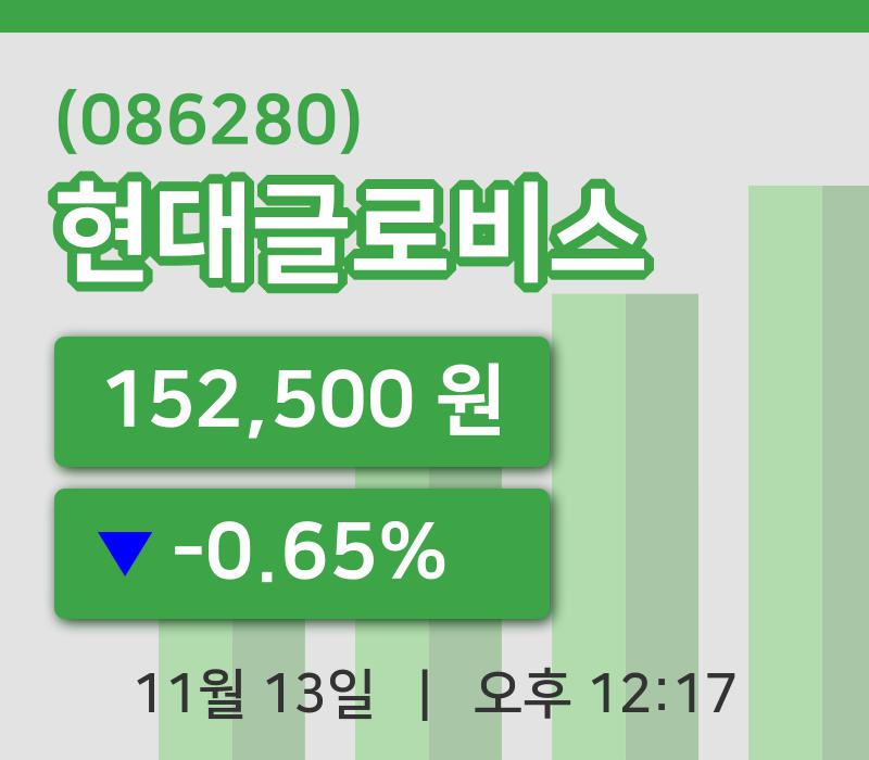 [현대글로비스주가] 13일 이시각 현재  152,500원